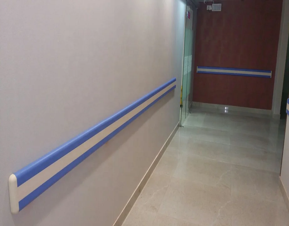 wall protector for hospital school hotel with plastic pvc cover and rubber strip