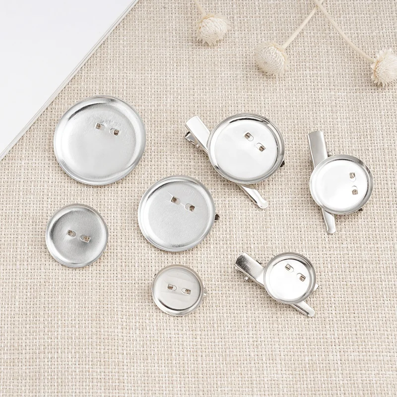 Round Tray  Brooch for Badge  making and wedding decorate and Cabochon Blanks Trays with Brooch Pins Cameo Cabochon Base Setting