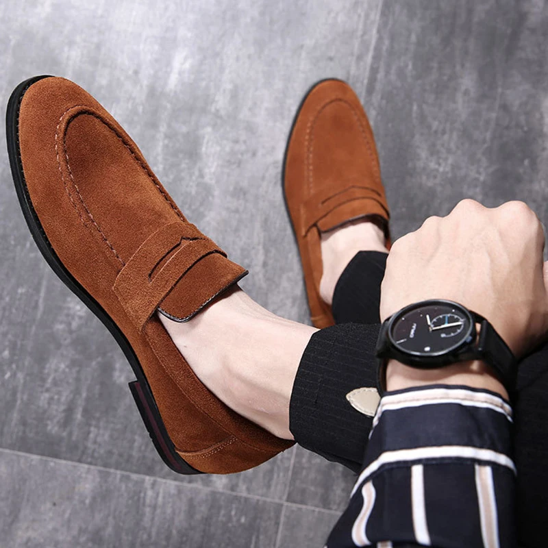 Ample New Arrival Fashion Suede loafers Wedding Driving Leather Moccasin Shoes dress Shoes For Men
