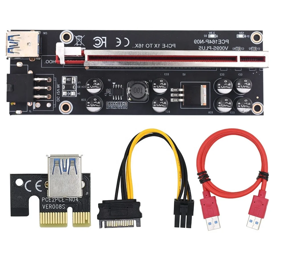 PCIE Riser VER009s plus pci-e 1x to 16x usb 3.0 rise Extender PCI Express ver 009s plus with 8 capacitors