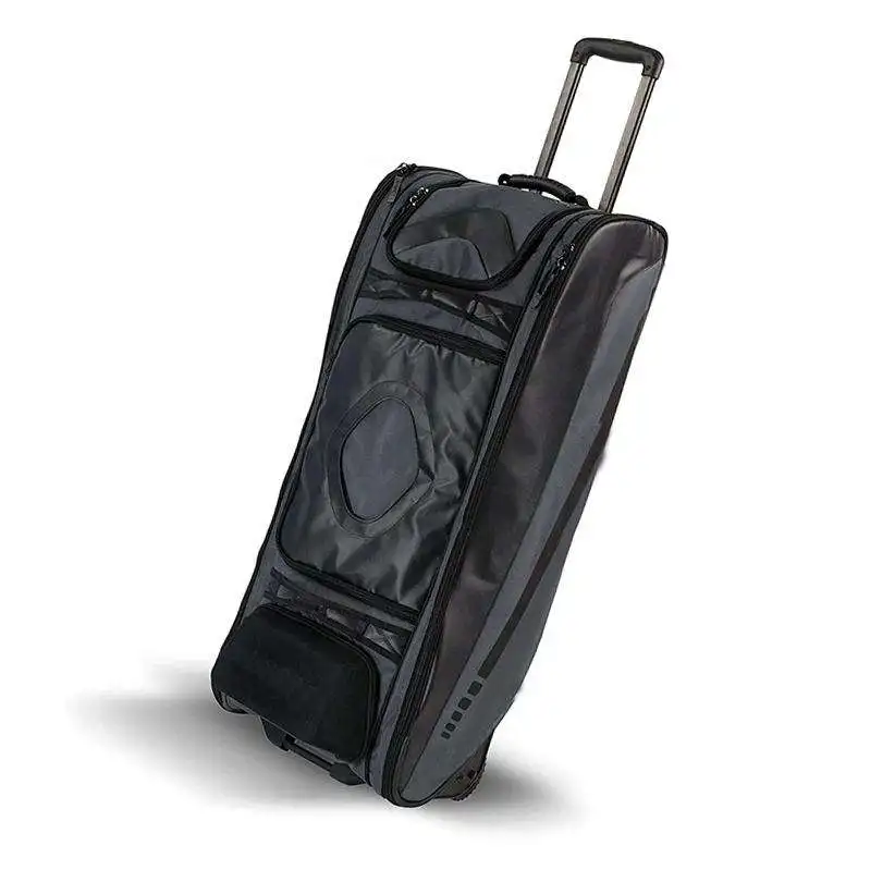 Custom Logo Polyester Baseball Bag with Wheels Base ball Bat Gloves Equipment Storage Bags Roller Sport Softball Accessories Bag