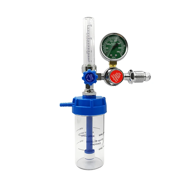 Oxygen Fine Adjustmen Cylinder Regulator Valve  With Flow Meter Bottle