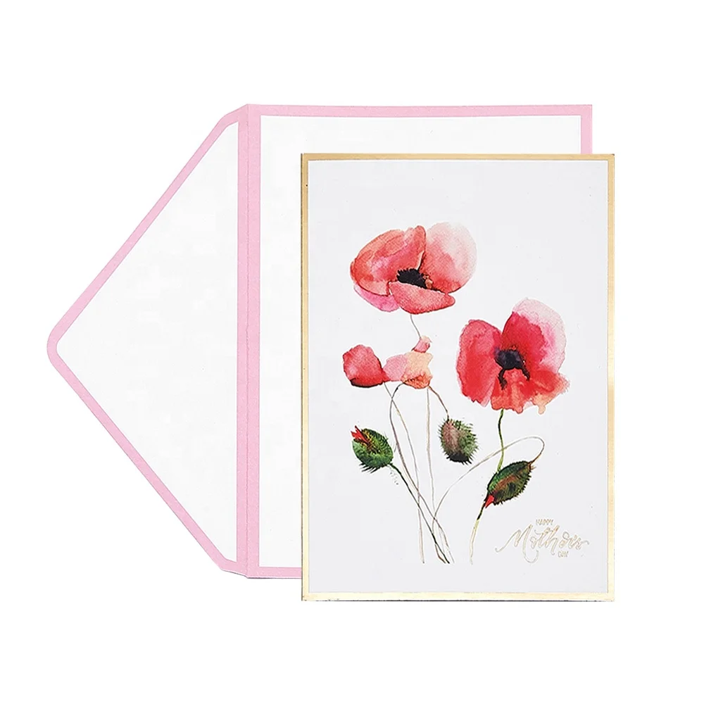 Warm Sweet Novelty Personalised Flower Scent Happy Mothers Day Greeting Cards with Envelopes Manufacturer