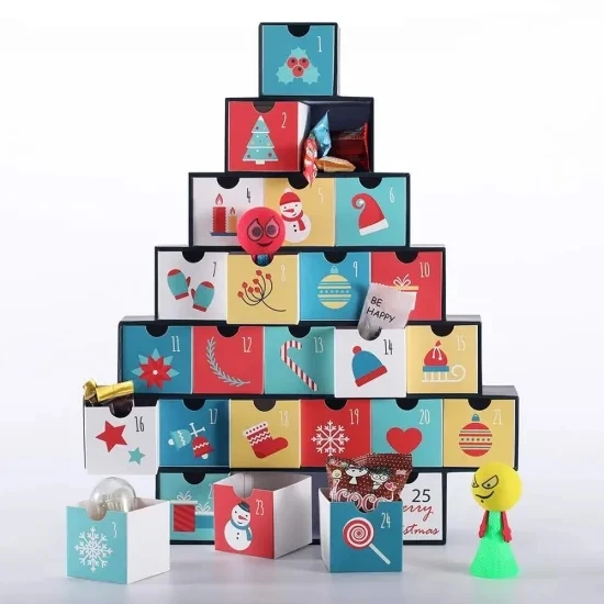 
Custom Printed Christmas Tree Packaging Box Advent Calendar 