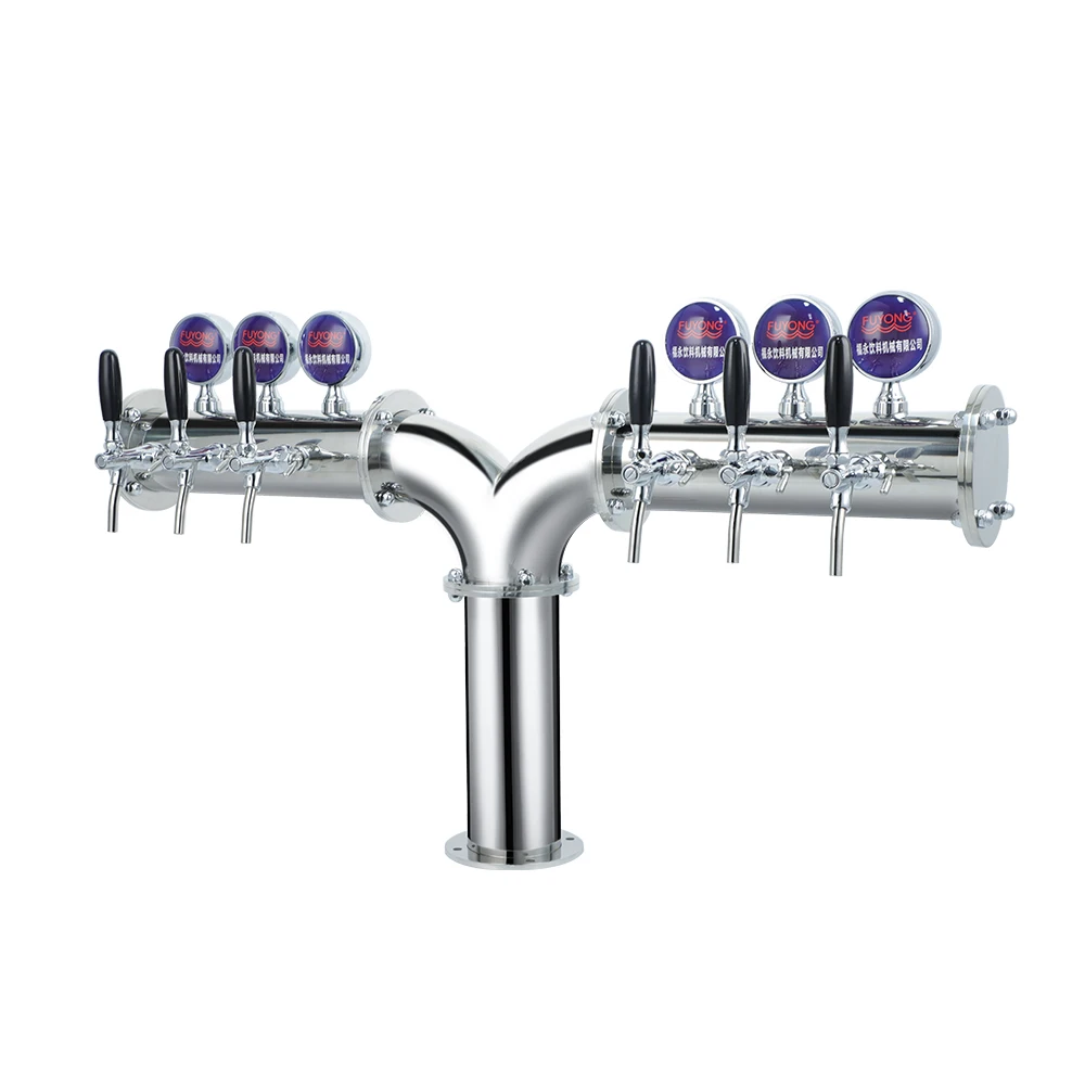 Commercial 6-Tap Draft Beer Dispenser with Stainless Steel Customized and Refrigerated for Party and Event