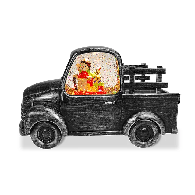 Рождественские товары, подсветка из смолы, украшение, снеговик, грузовик, светодиодный водный Блестящий фонарь, снежный шар, крутящийся шар, украшения, поставки