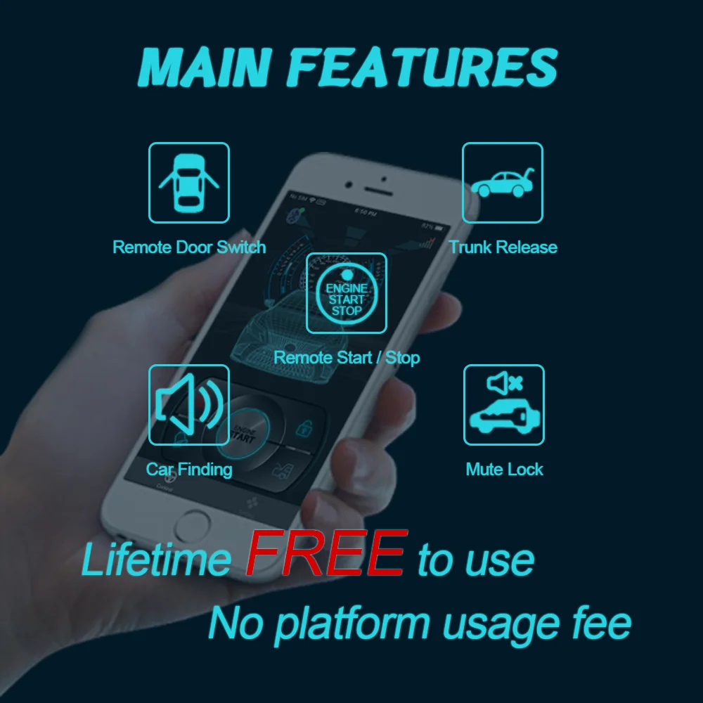 Universal Electric Shock Remote Engine Start Security System Car Alarms