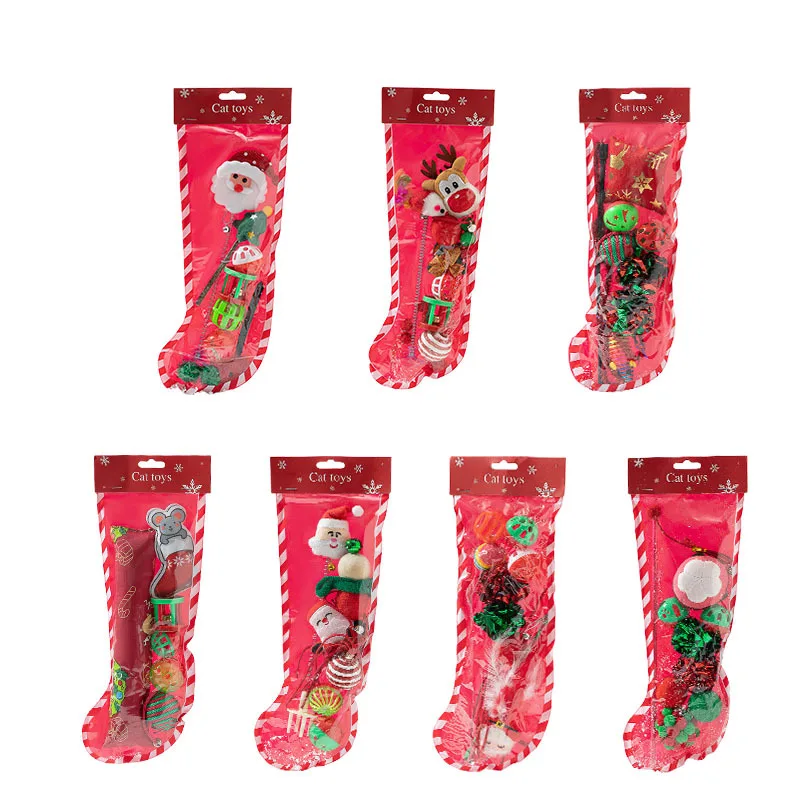 New Design 10-Pack Stuffed Animal Plush Cat Toy Set Sustainable Christmas Stockings Interactive Pet Toys