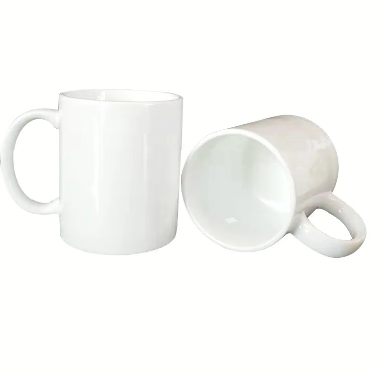 Top Grade 11oz White Sublimation Coated Blank Ceramic Coffee Mugs Customizable Logo