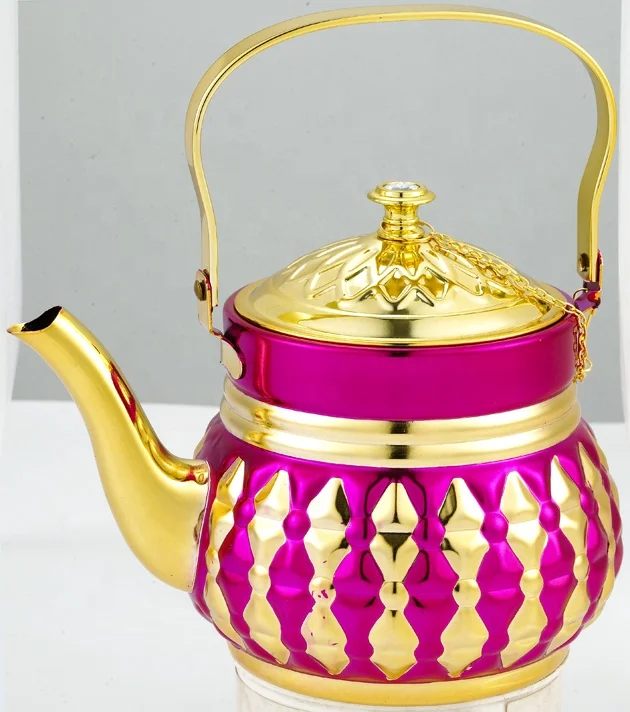 2021 New product Decorative Saudi Arabia Stainless Steel Tea Pot  Kettle Turkish Teapot 0.9/1.3/1.6/1.8L