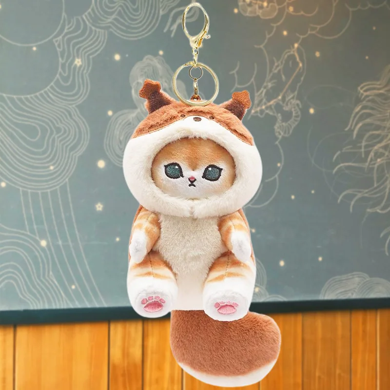 YE617 Genuine Mofusand Cat Fushandi Shark Cat Disguise Raccoon Squirrel Panda Plush Doll Pendant Ornaments