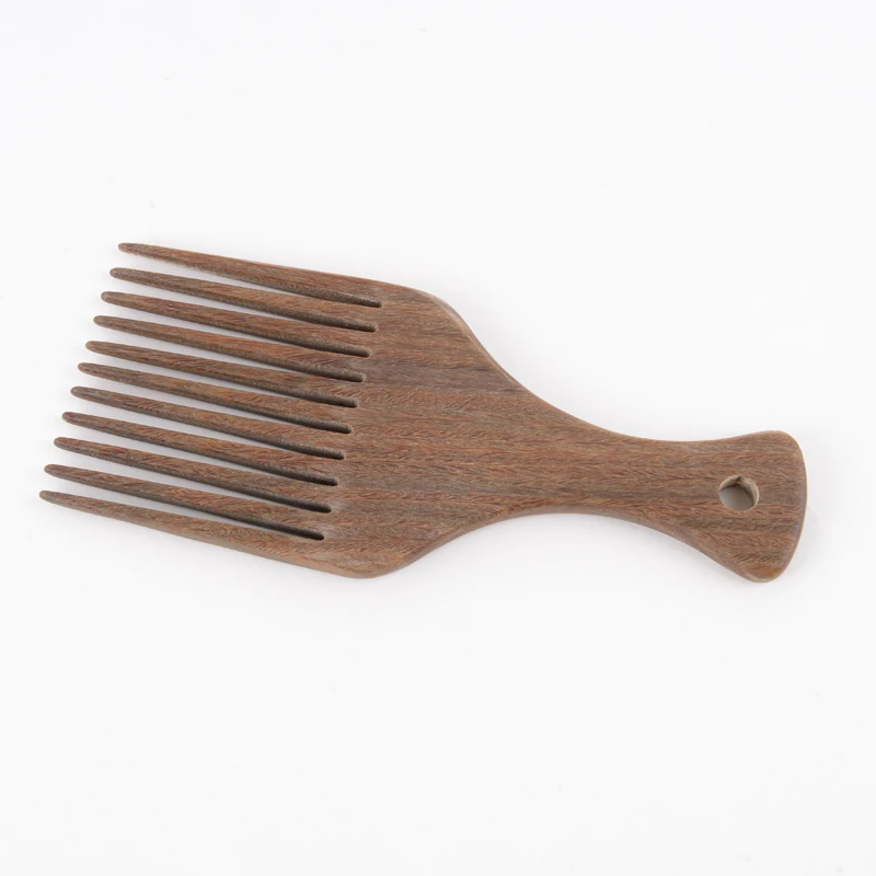 2023 Wooden Wide Teeth Brush Pick Comb Laser Plastic Gear Fork Hairbrush Insert for Afro Hair Styling Tools for Home