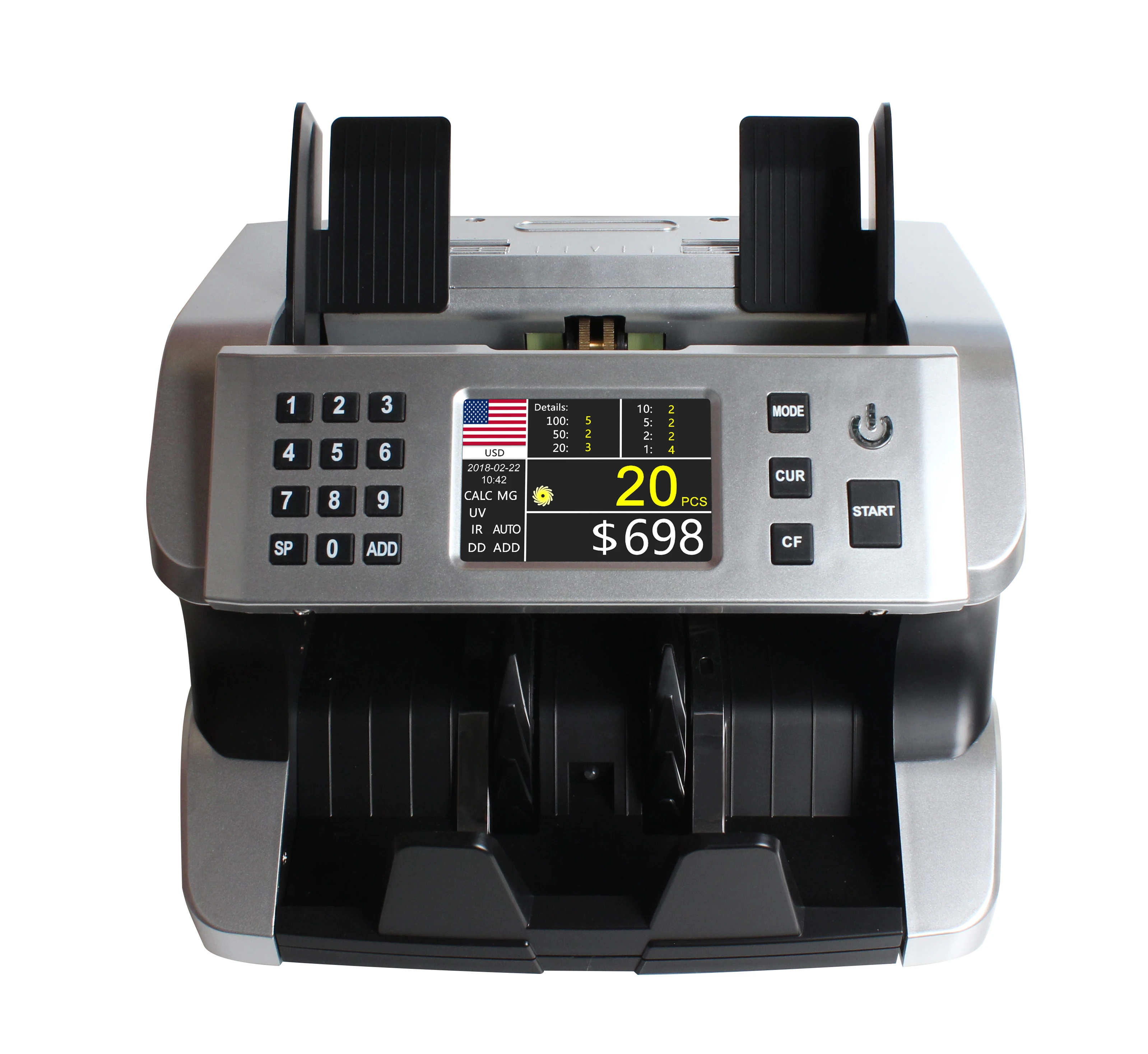 AL-185 Top Loading Bill Counter Money Detector Cash Counting Machine