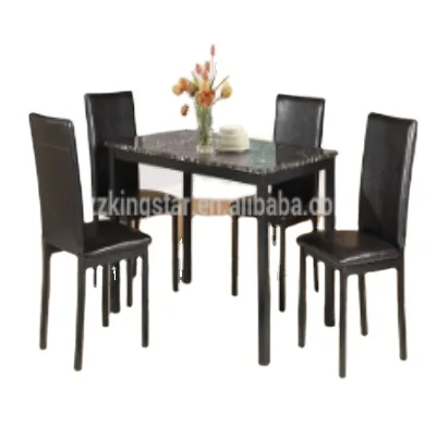 Wholesale faux marble top dinette sets restaurant bistro dining table and 4 chairs