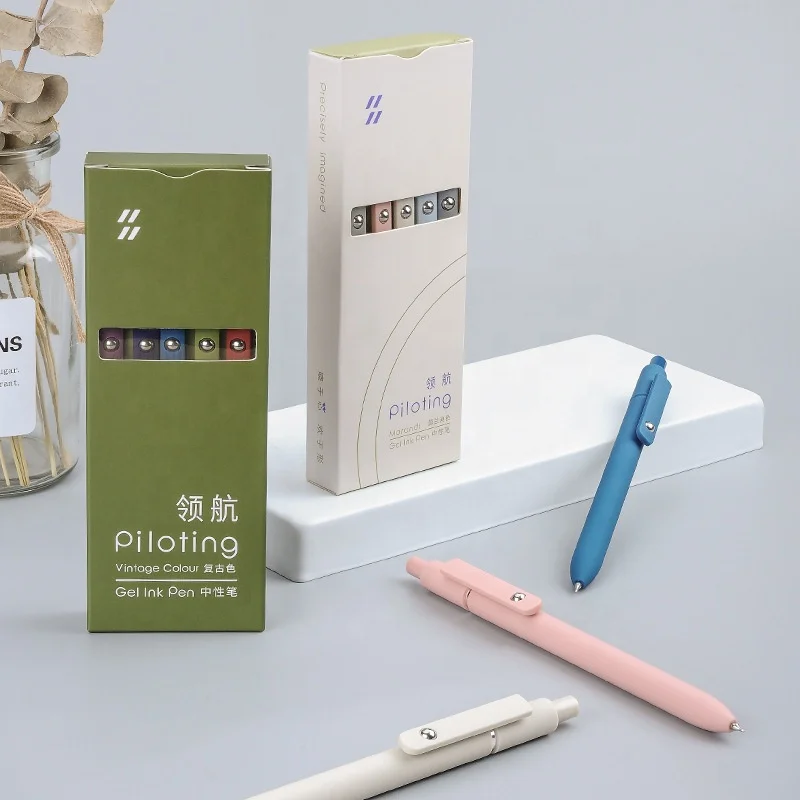 0.5cm 5 Color Ballpoint Pen Fine Nib Smooth Writing Pen Retractable Gel Pen Suitable for Office School Supplies