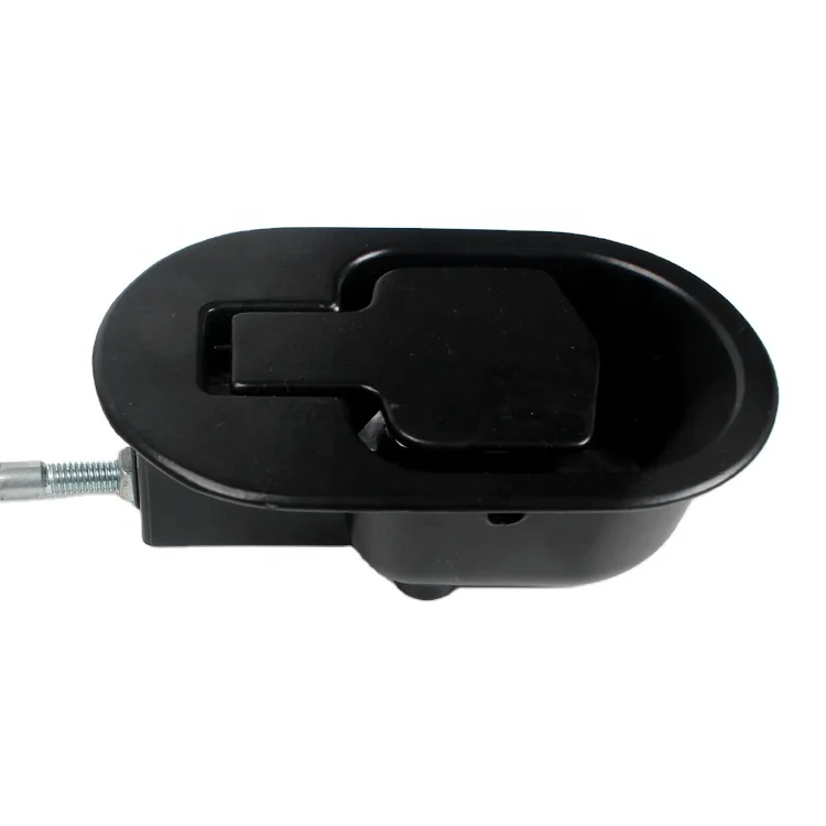 Lockable gas spring with cable and button