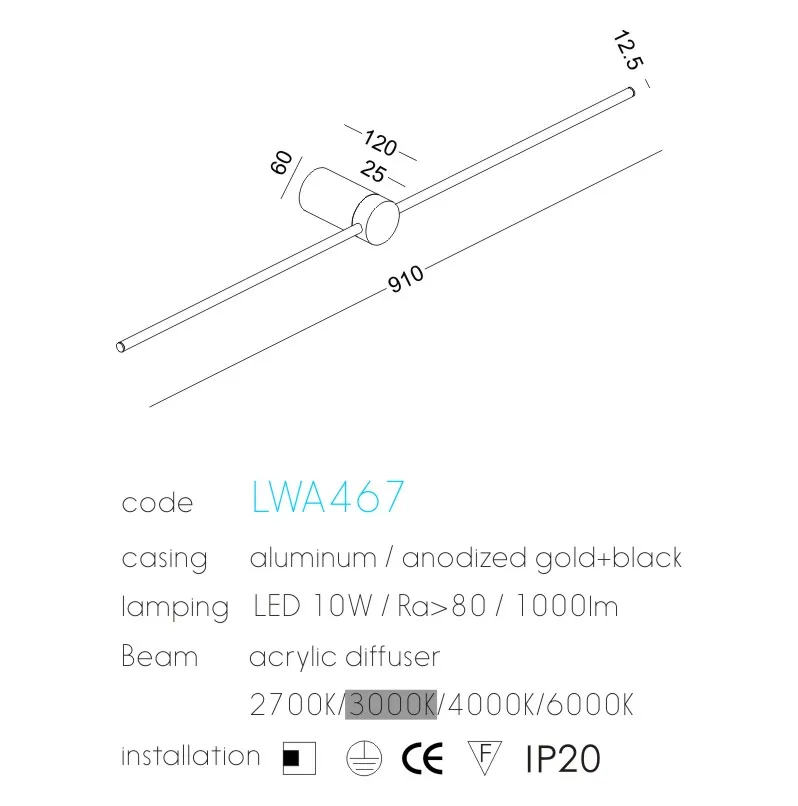 Modern indoor luxury living room background long arm led wal lamp decorative wall sconce