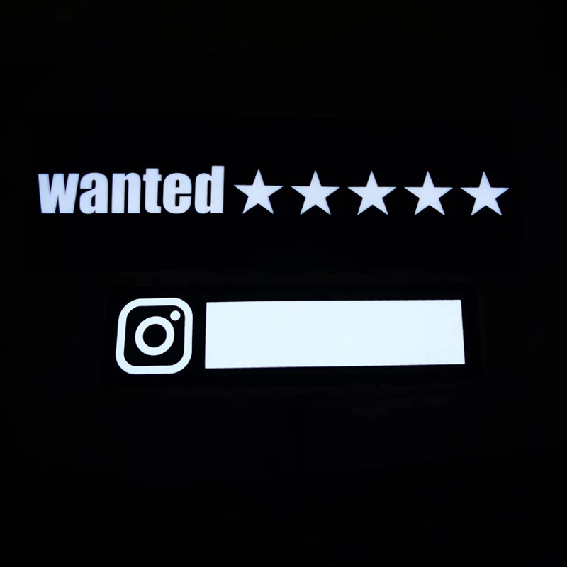 Wanted 5 Star Car Windshield Glow Panel Electric Marker Lamp Blue LED Decoration Light Sticker Flashing Lights