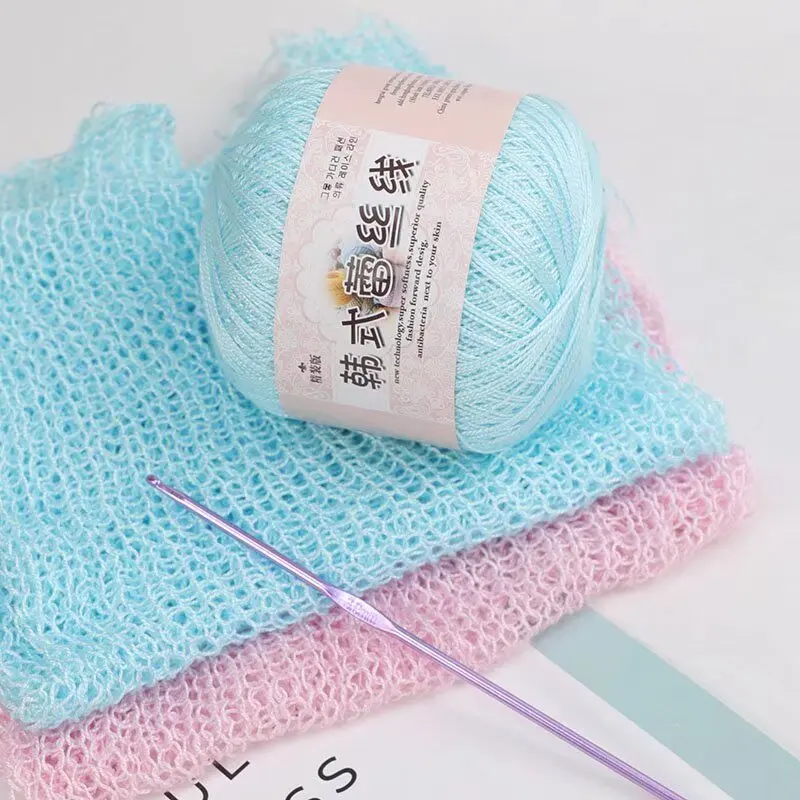 Wholesale Eco Long Colored Yarn Knitting Art Crochet Cotton Hand Knitting Lace Dyed Yarn