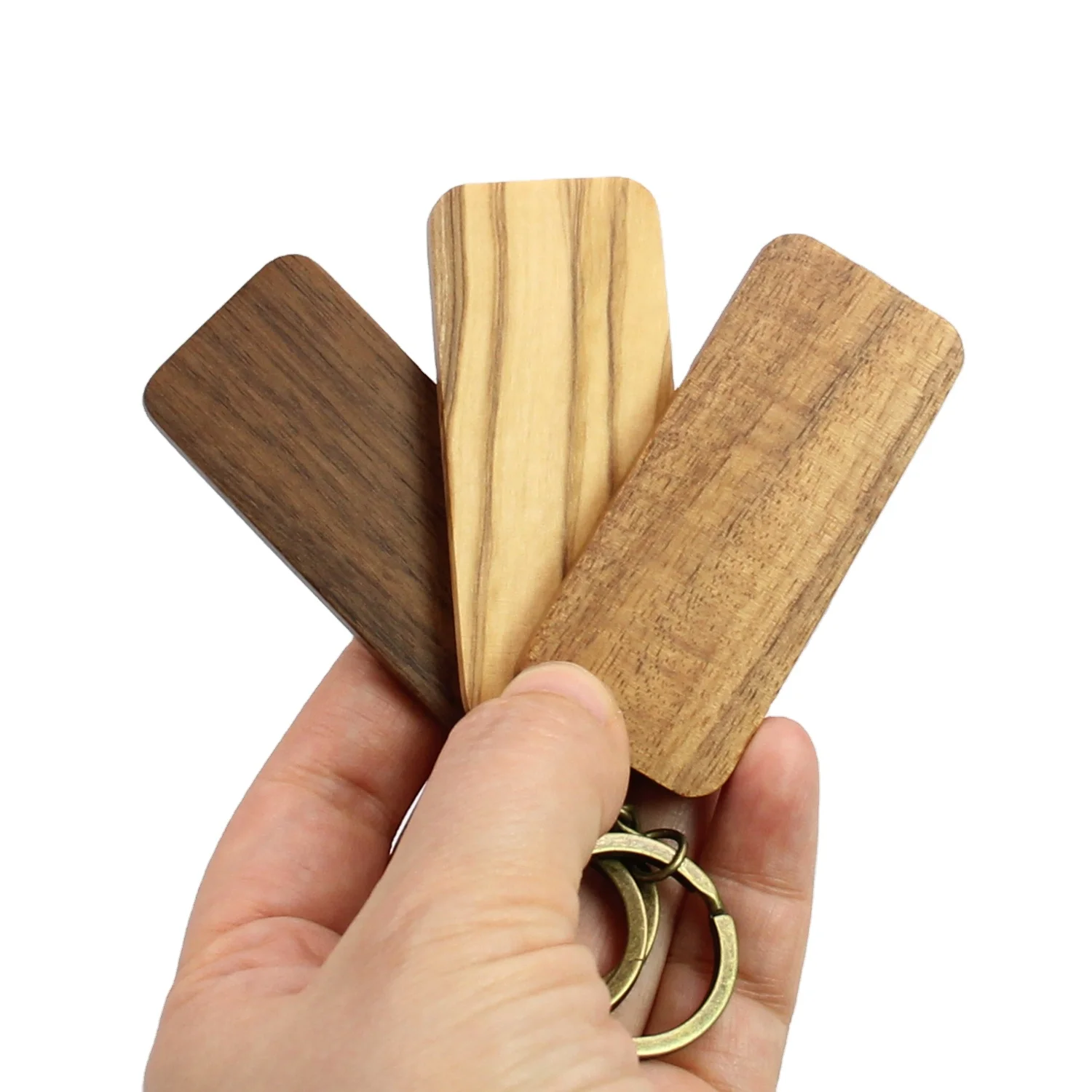 Solid Wood Keychain Blank Key Chain Handcrafted Wooden Craft Souvenir Plain Key Ring