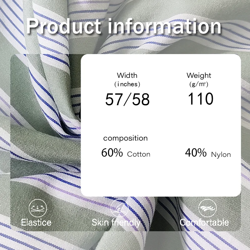 Markdown Sale SLCP 110GSM Nylon/Cotton Fabric Stripe Patten Fabrics Woven Twill Fabric Textile For Clothing Sofa Shoes