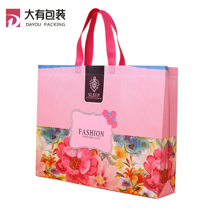 Cheap price ultrasonic sealed pressing pp bag non woven laminated tote promotional pla non wove gift christmas bag print