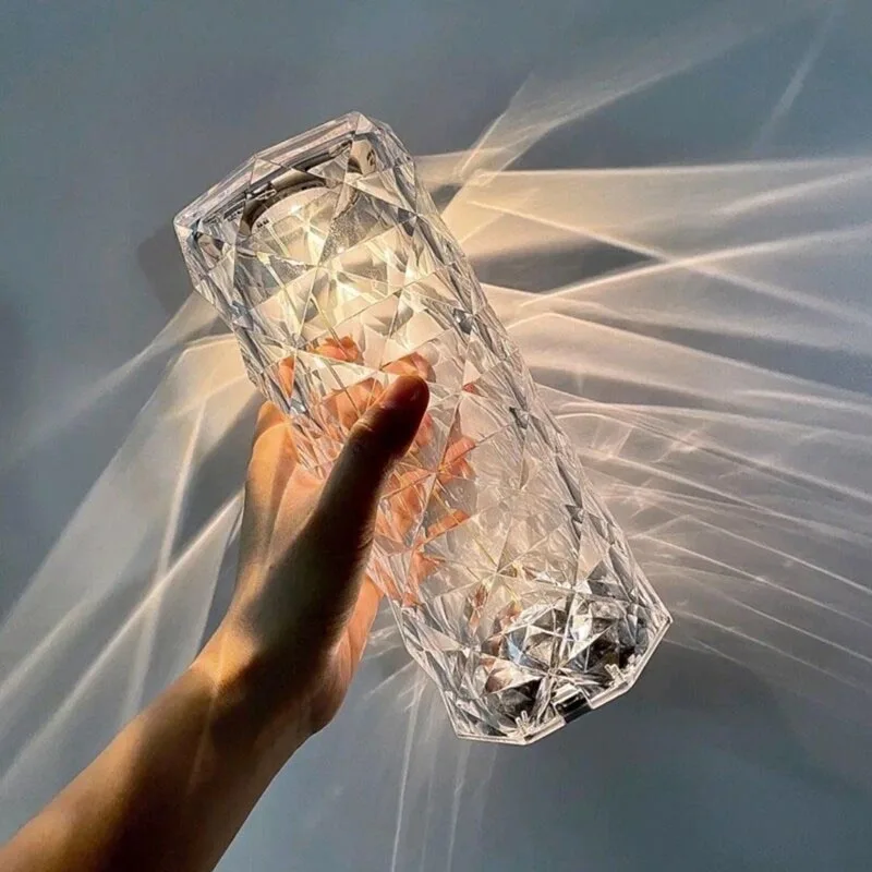 Diamond Table Lamps for Bedroom Touch Sensor Led Charging Desk Lamp Bar Restaurant Nightstand Light Fixture Bedside Night Lights