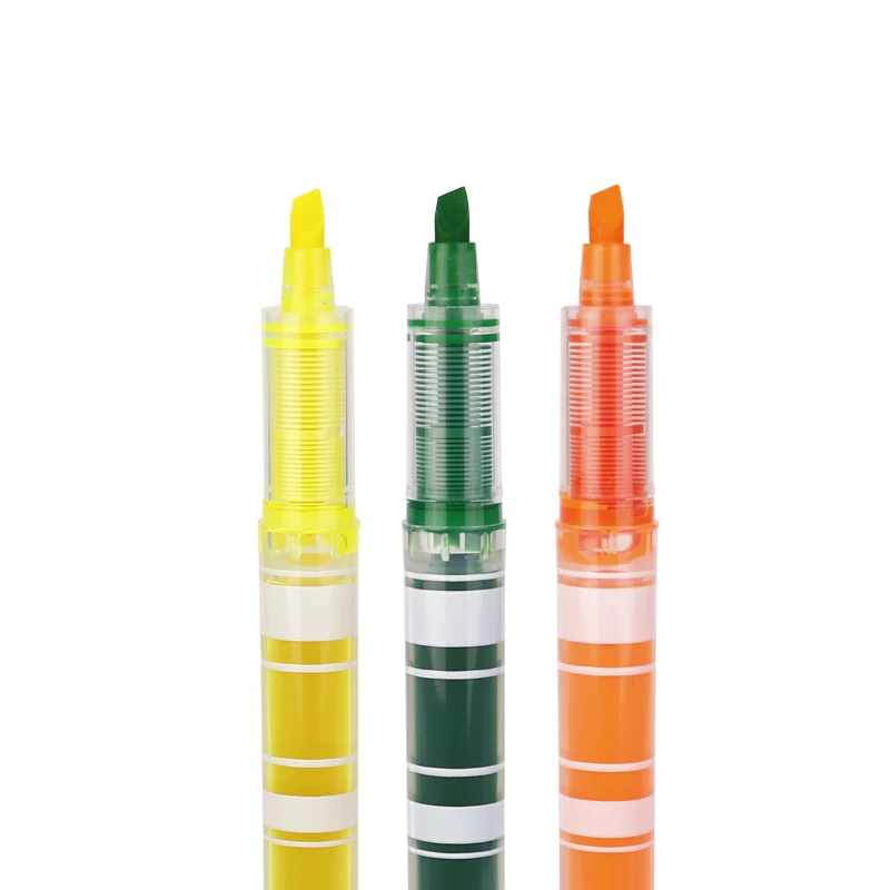 Hot Sale Stationery Highlighter Pen Set Plastic Black Highlighter Pen For Sthool