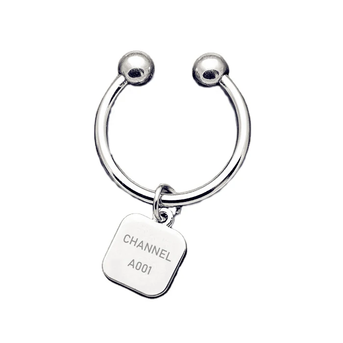 customized metal dog tag horseshoe keyring key charms with engraved logo