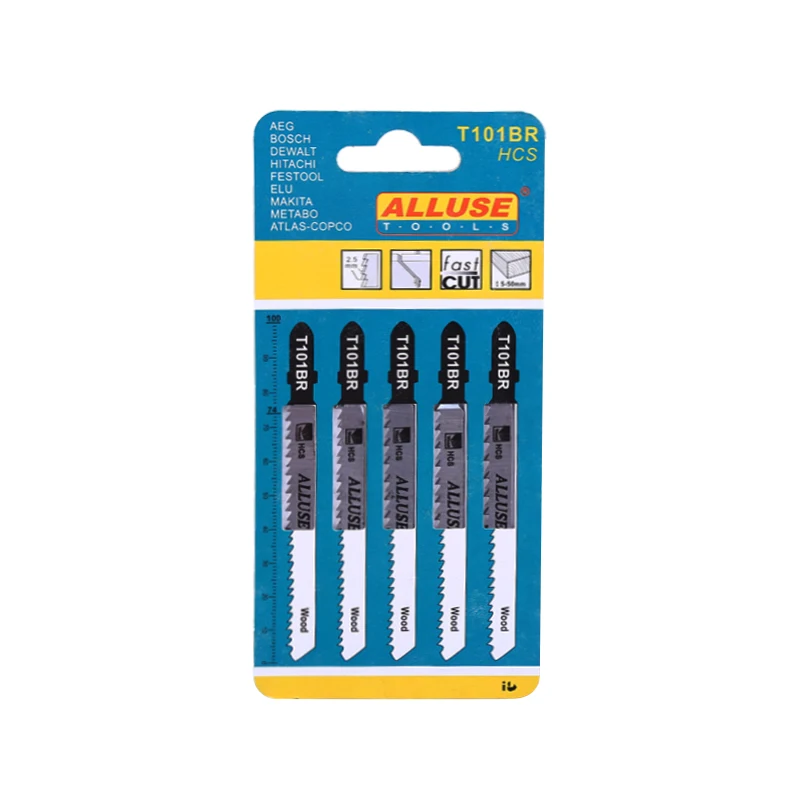 T101BR 5pcs Jig Saw Blades Fast Clean Cuts In Chipboard Softwood Plywood 100mm