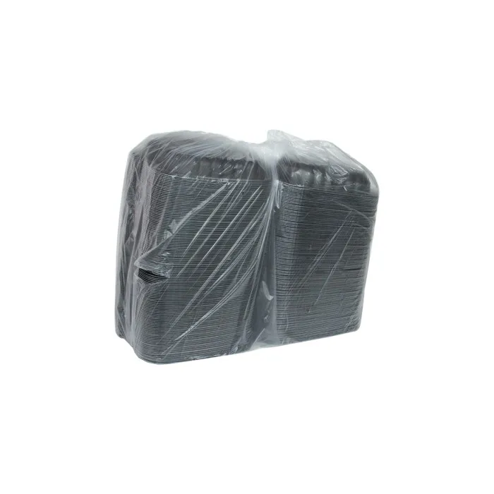 8'  3 Compartment Take Away Food Packaging Lunch Box Mfpp Clamshell Food Container Disposable For Hot Food