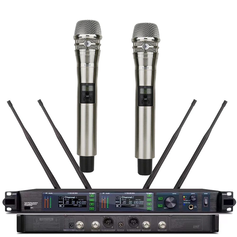 High-End Digital Wireless Microphone System AD4D-II Silver KSM8 Handheld ADX2 DJ Karaoke Stage Singing Vocal Mic
