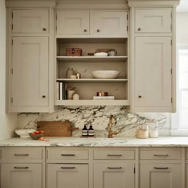 Modular Kitchen Cabinet Modern PVC Laminate Chest with Mirror Complete Kitchen Set Customization
