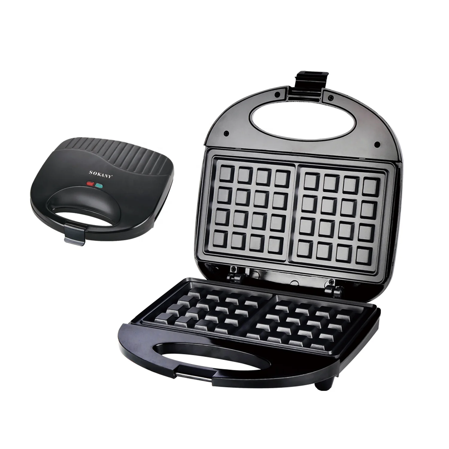 Sokany 110v-240detachable Grill Sandwich Maker 2 Slice Breakfast Toaster Waffle Maker Machine Stainless Steel Electric CE ROHS