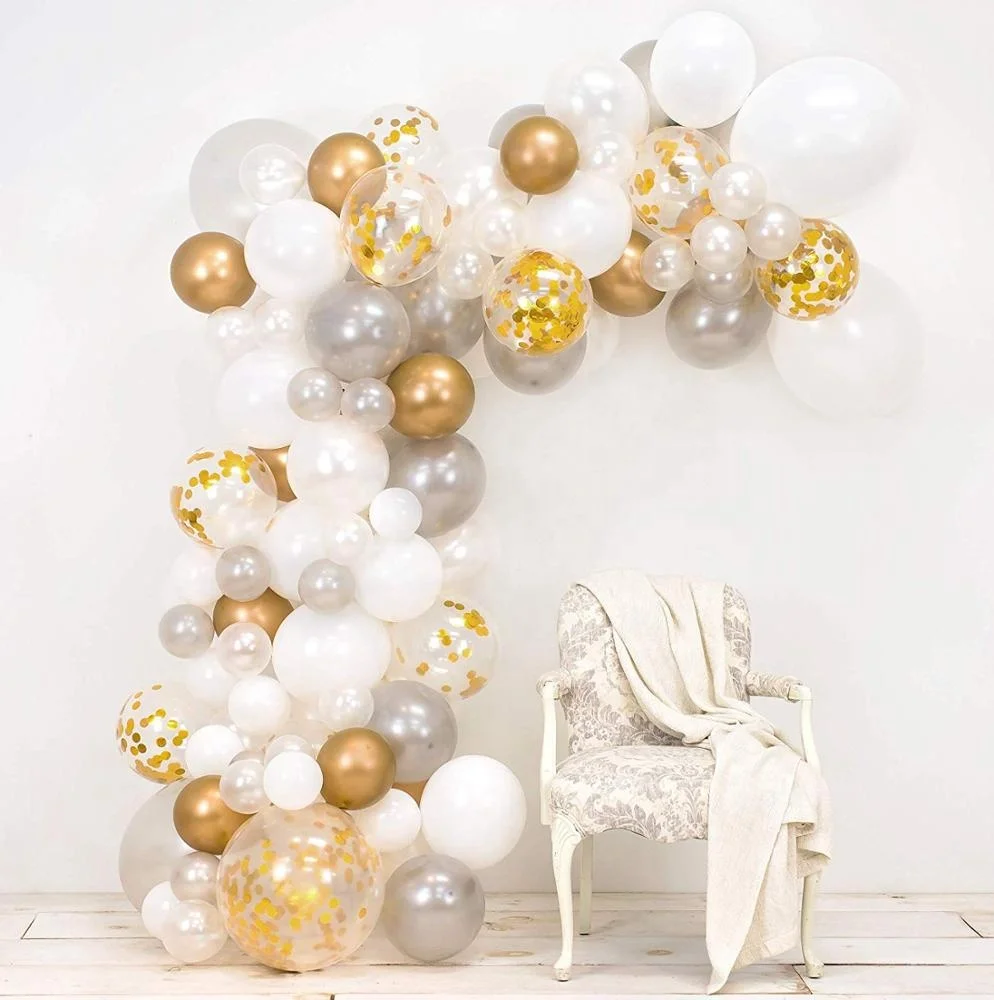 Umiss Paper Balloon Arch & Garland Kit | Pearl White,Baby Shower, Graduation decoration,wedding party