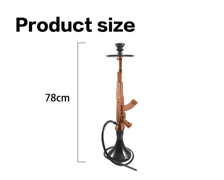 Fast Delivery Quality Resin Machine Gun Type Led Hookah Ak47 Shisha For Sale