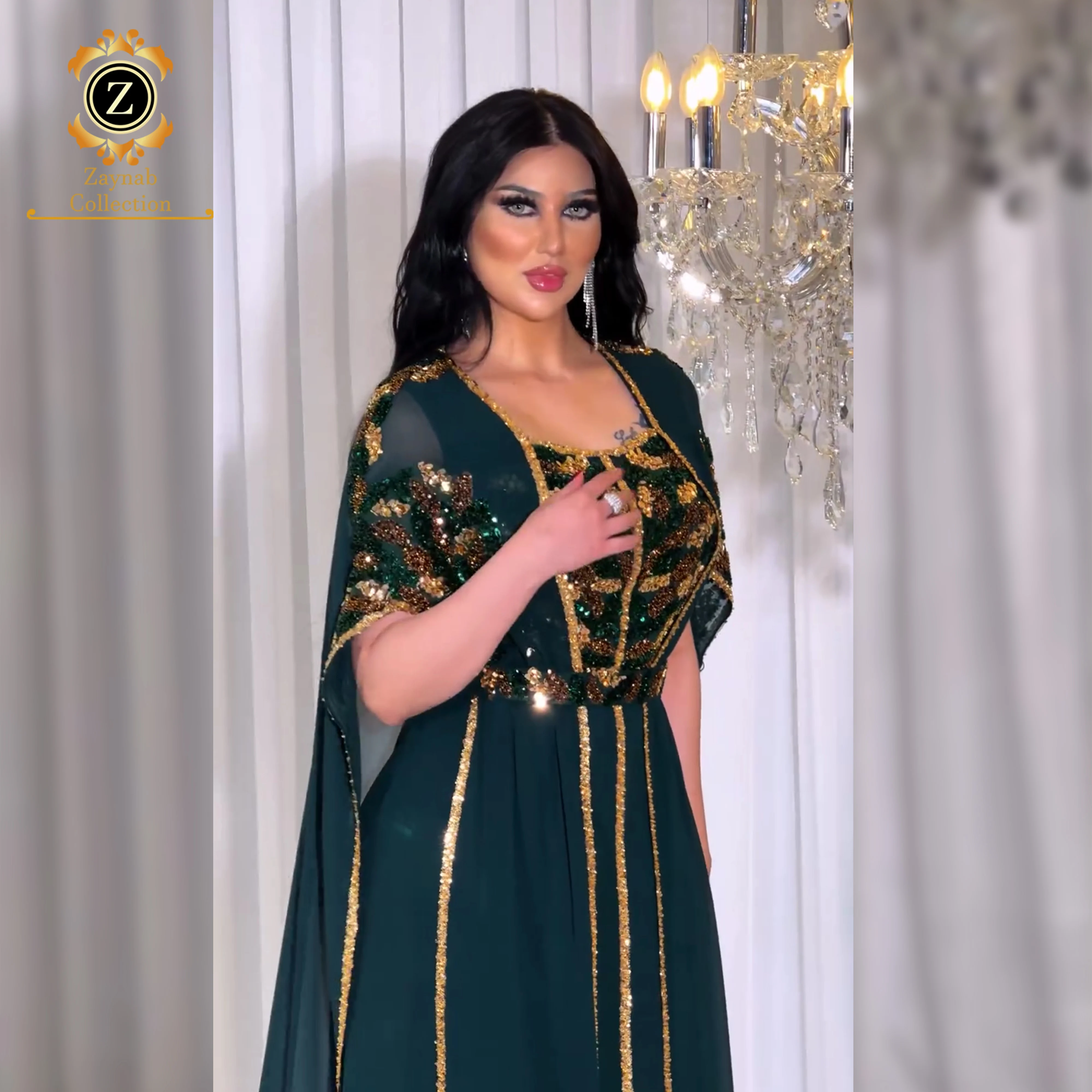 Zaynab элегантная Абая оптовая продажа Дубай-элеганте абайя мусульманская мода джалабия