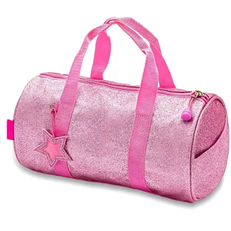 Factory OEM Kids Sneaker Flake Resistant Mini Dancing Bag Custom Glitter Girls Duffel Gym Bag 2023 Sport Gymnastics Garment Bag
