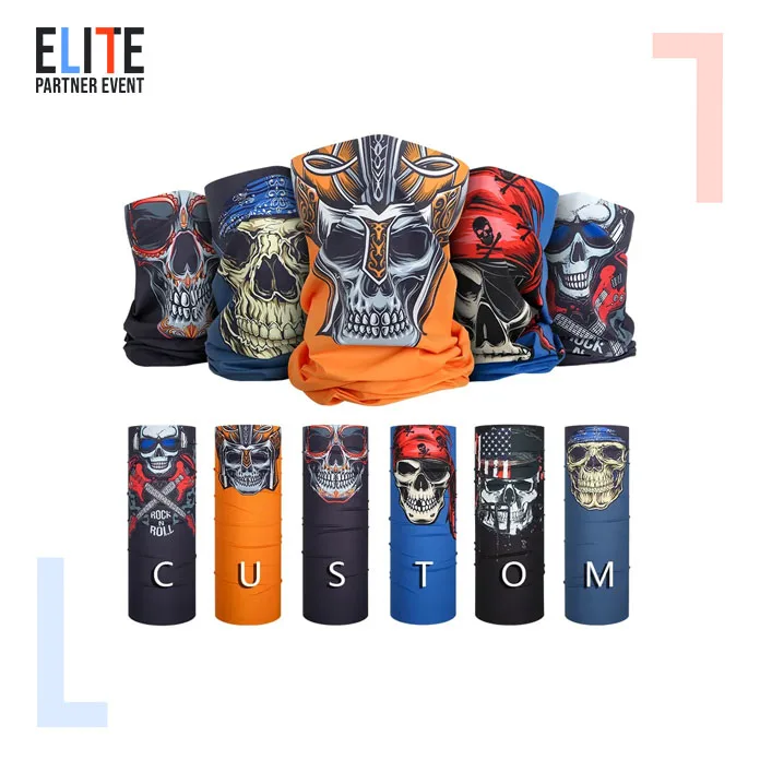 Custom Halloween Sports Riding Seamless Magic Turban Variety Multifunctional Bicycle Scarf Bandana