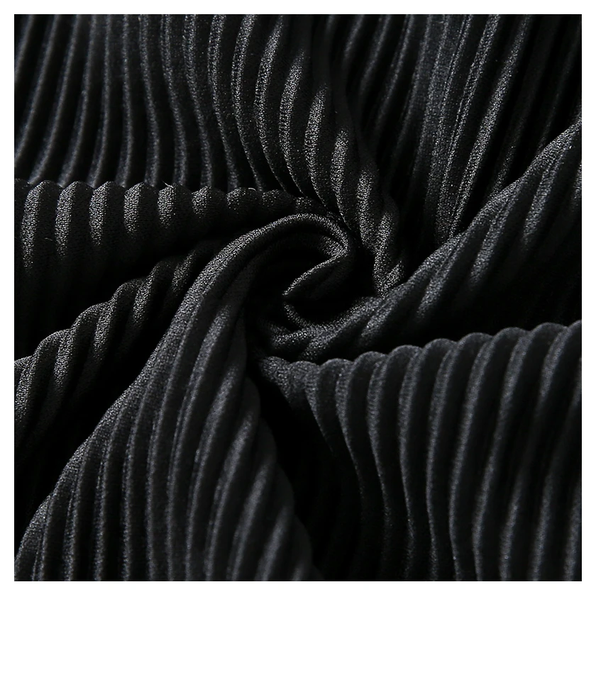 Оптовая продажа, мягкая на ощупь Полиэстеровая трикотажная плиссированная полосатая ткань для женщин, модные свободные брюки