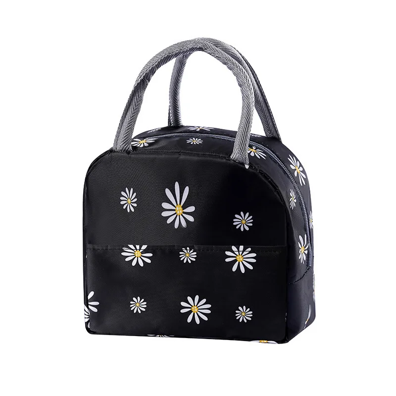 Custom Girls Oxford Lunch Bag with Leakproof Technology Cute Flower Print for Work Office Travel or Picnic