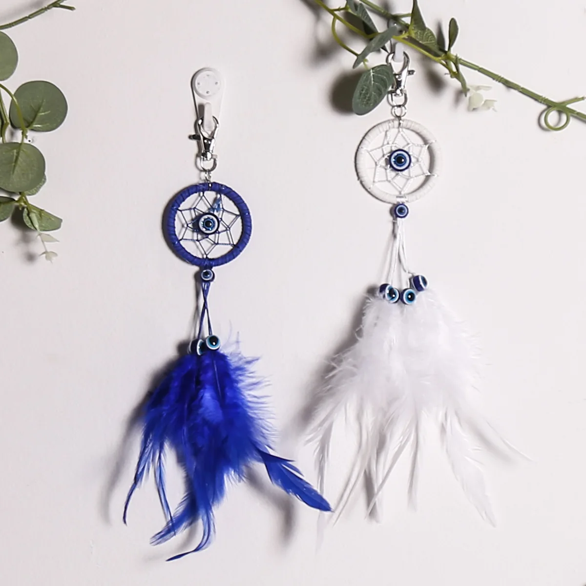Wholesale Fancy Dream Catcher Evil Eye Keychain Ornaments Feather Crafts Mini Dream Catcher