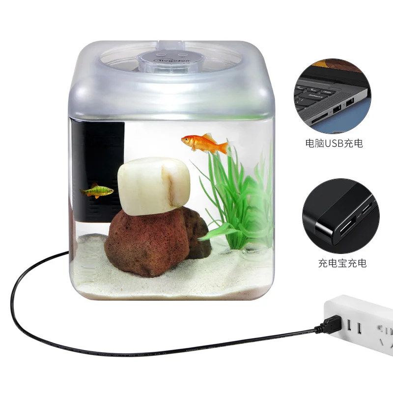 
Aquarium Fish Tank Acrylic plastic Safetyk Desktop small USB5V 