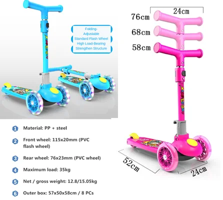 
Children 3 In 1 Baby Scooter,Toddler Ages 3-12 Baby Scoote 