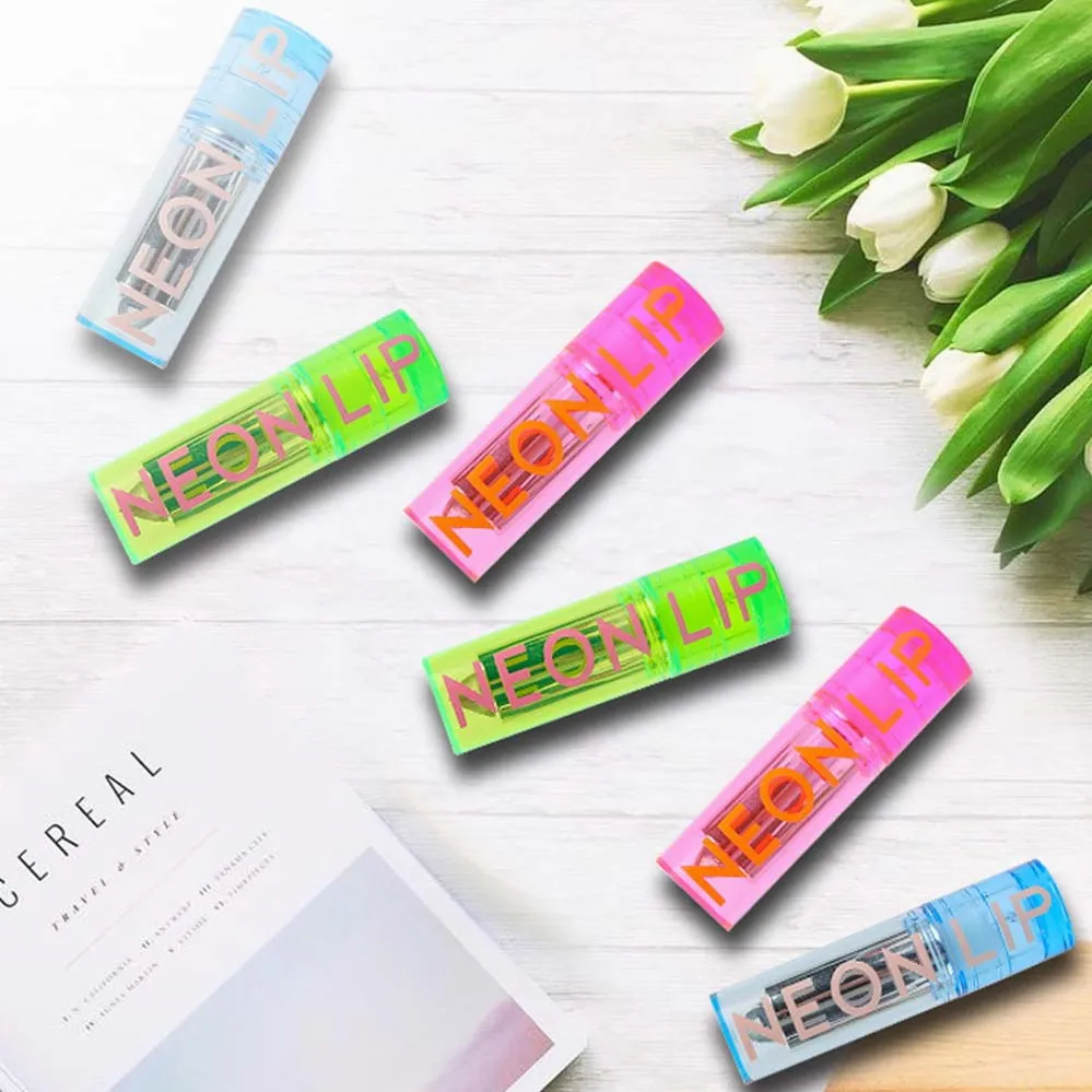 Nouruishes Neon Lip Creamy Honey Crystal Vegan Color Lip Balm Filling with Honey Stick Bulk Child Resistant Flavored Lip Balm