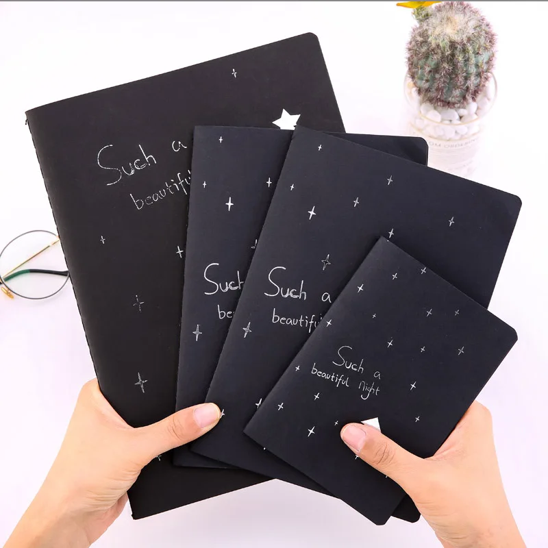 School supplies A5 Black Paper Painting Drawing Book Gel Pens Highlighter Sketchbook for Gift