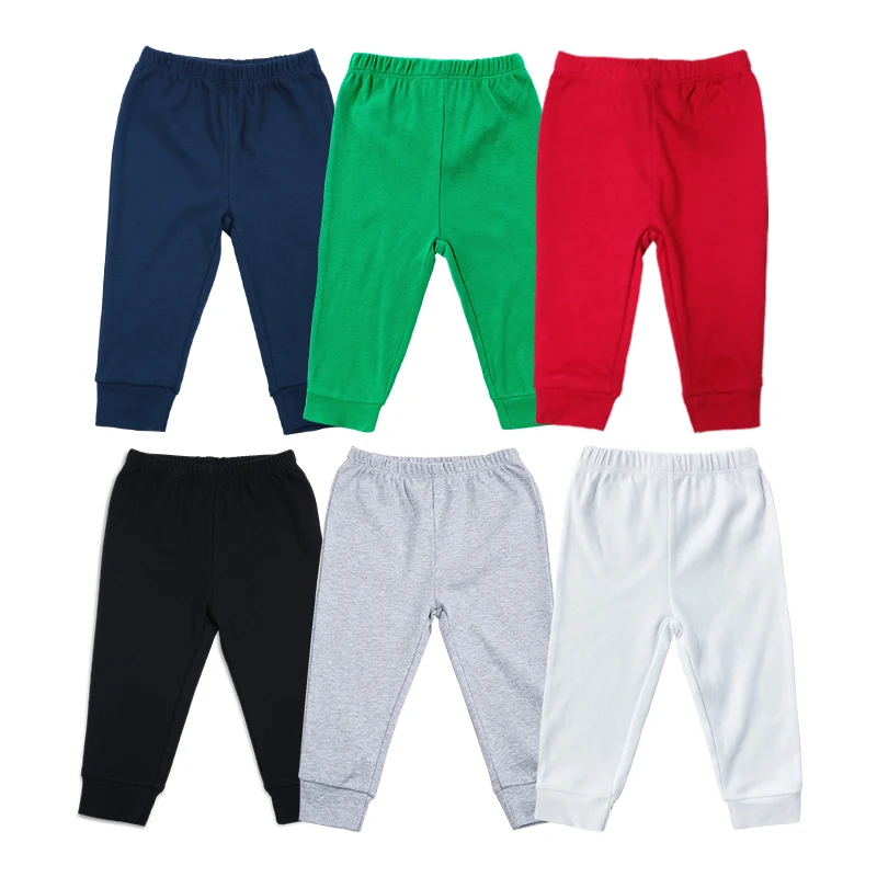 Solid Color Newborn Baby Clothes Custom Knit Natural Baby Pants 100% Cotton Baby Pants