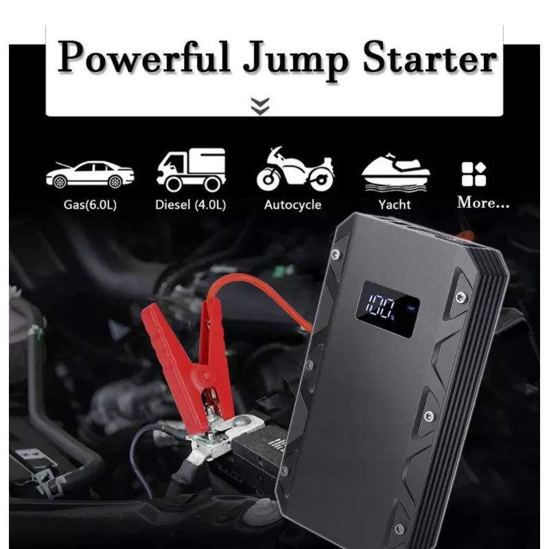Emergency Tool 12000mAh Multi-function 12V Portable Auto Battery Booster Power Bank Car Jump Starter