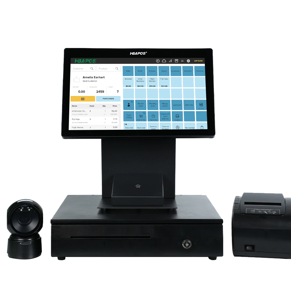HBAPOS Q3  Electronic Cash register machine touch screen pos system oem odm   for your business.