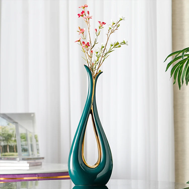 high quality living room tabletop unique white luxury christmas home decor ceramic vase for home decoration